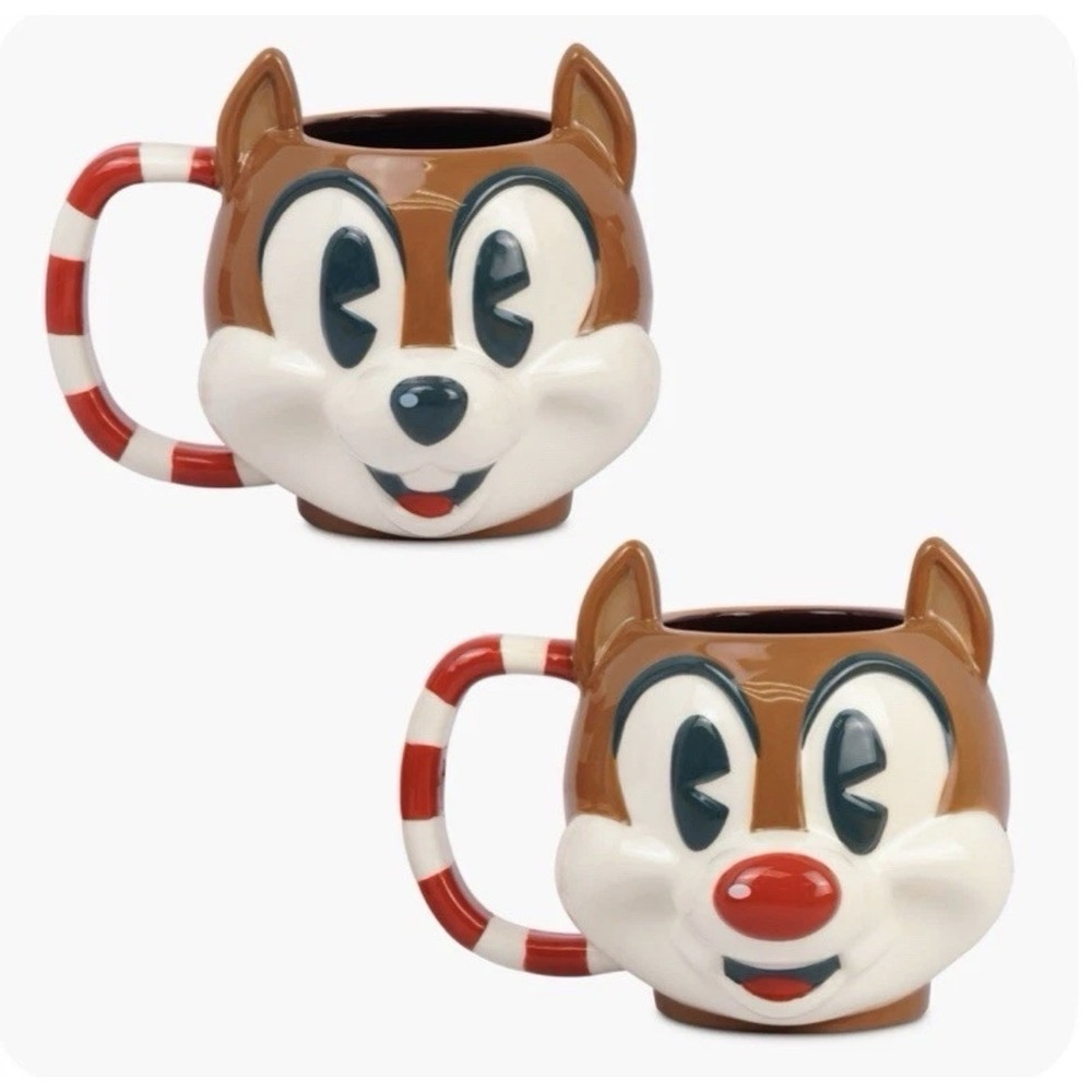 Disney Holiday Lodge Chip 'n' Dale Mug Set Jumbo Mugs New And Sealed - Picture 6 of 7